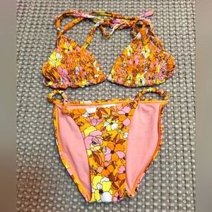 XHILARATION Smocked Floral Bikini